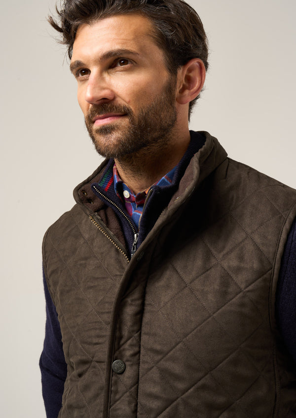 Alan Paine Felwell Men's Gilet In Olive - Regular Fit