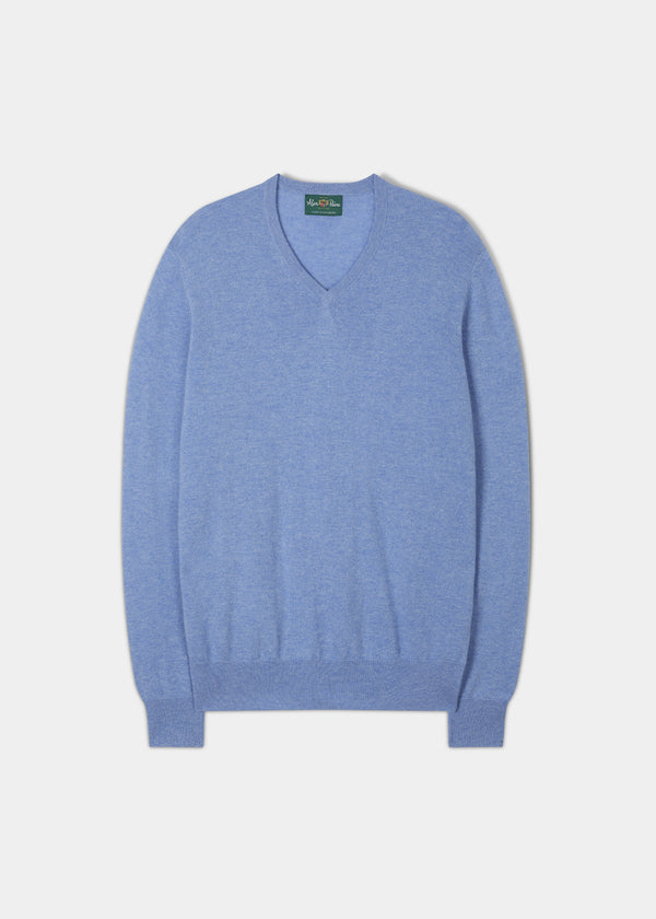 alan paine Haddington Cashmere Jumper in Ocean - Regular Fit