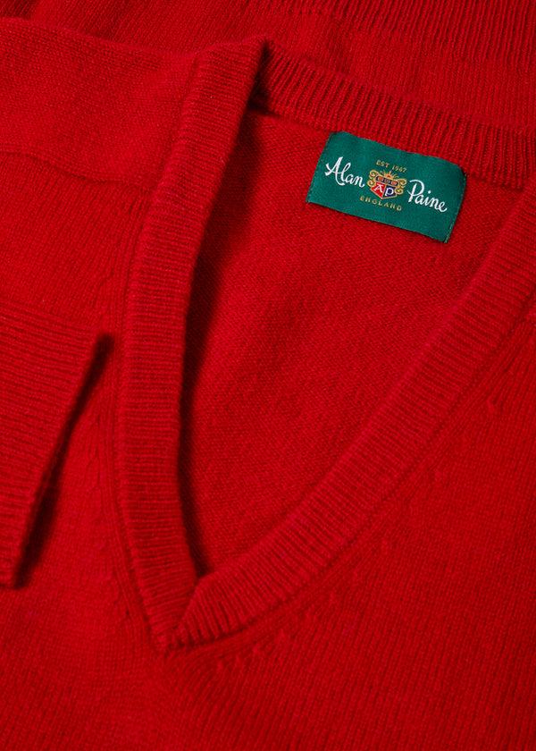 Alan Paine Hampshire Lambswool Jumper In Dubonnet - Classic Fit