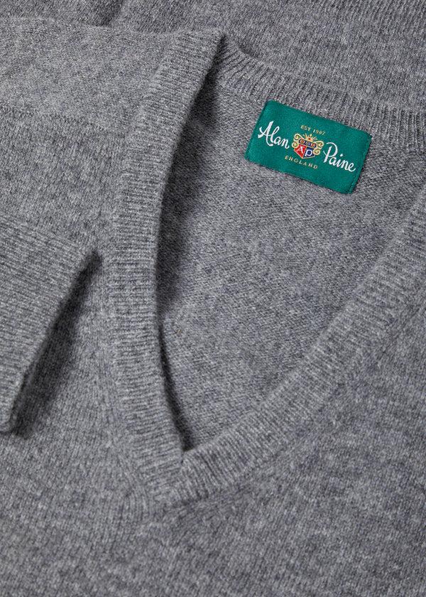 Alan Paine Hampshire Lambswool Jumper In Grey Mix - Classic Fit