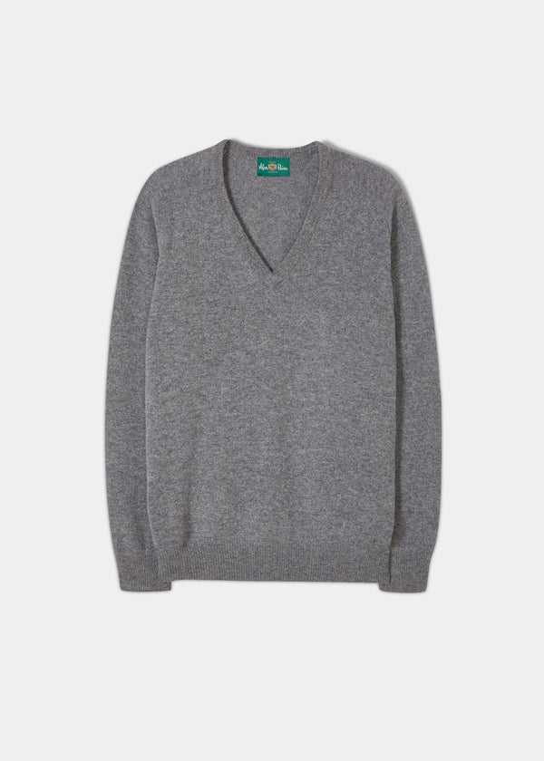 alan paine Hampshire Lambswool Jumper in Grey Mix - Classic Fit