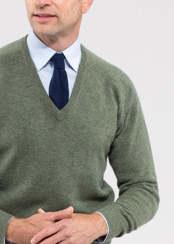 Alan Paine Hampshire Lambswool Jumper In Landscape - Classic Fit