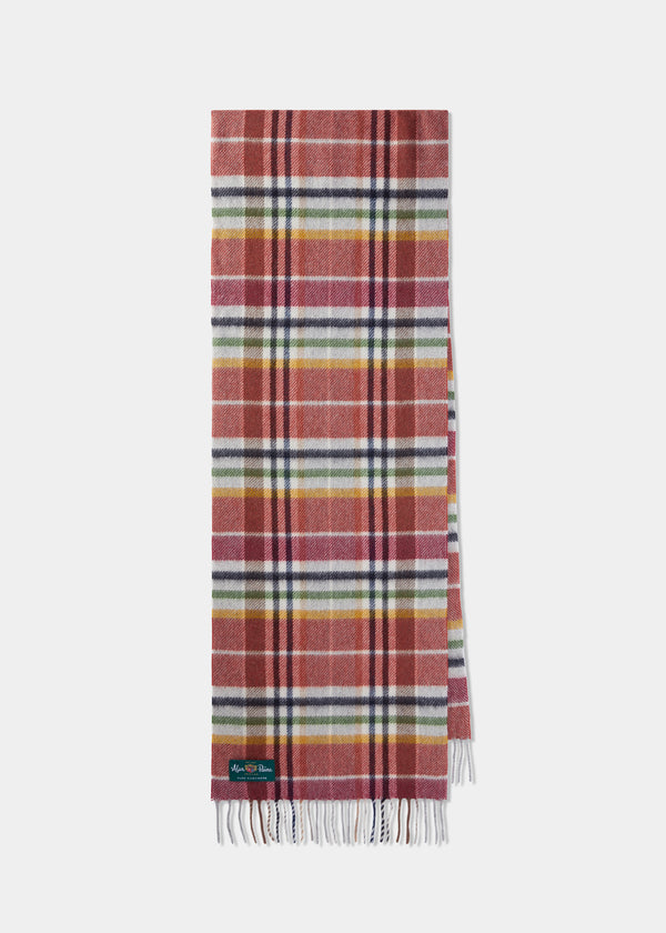 alan paine Helensburgh Tartan Check Scarf In Orange