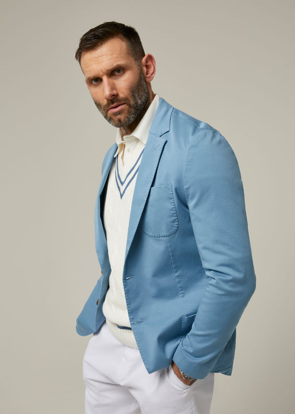 Alan Paine Heymouth Men's Cotton Blazer In Airforce