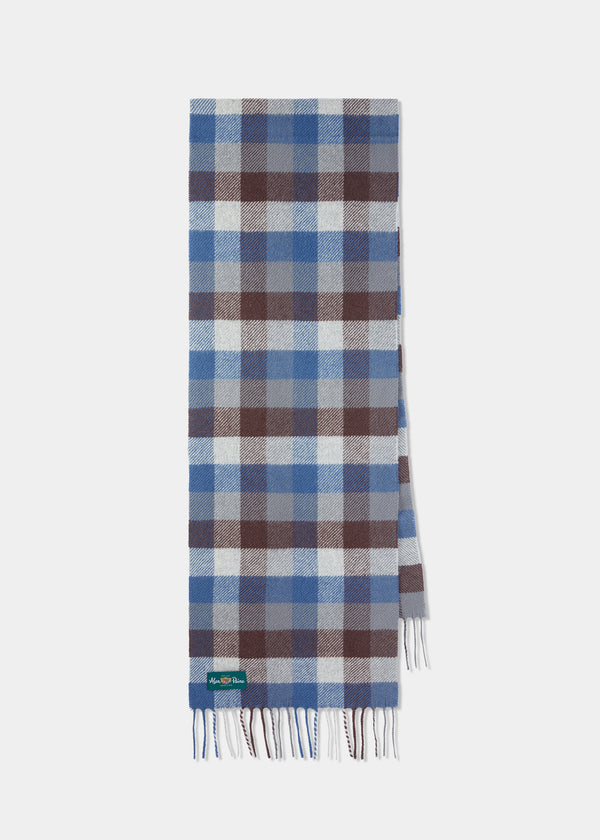 alan paine Hillclay Small Square Check Scarf In Brown