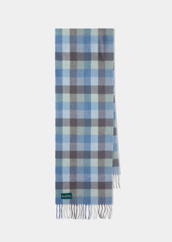 alan paine Hillclay Small Square Check Scarf In Glacier