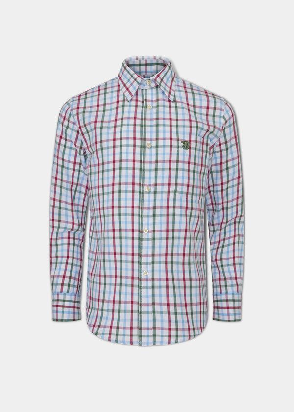 alan paine Ilkley Men's Country Check Shirt In Wine - Shooting Fit
