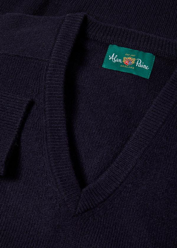 Alan Paine Kilsyth Men's Lambswool Jumper In Navy - Regular Fit