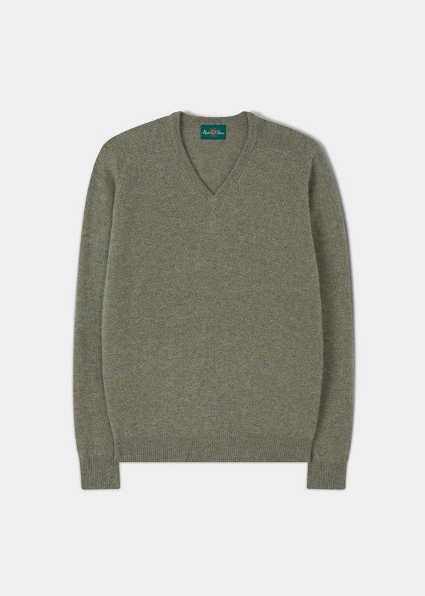 alan paine Kilsyth Men's Lambswool Jumper in Orchard - Regular Fit