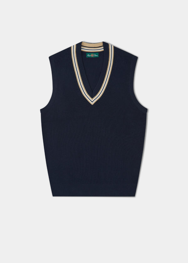 alan paine Ladies Cotton Cricket Slipover In Dark Navy