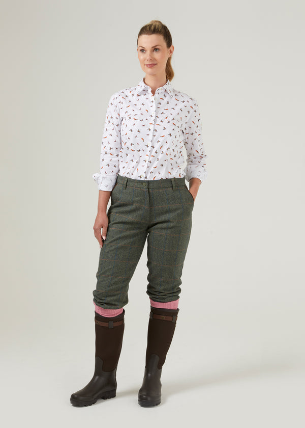Alan Paine Lawen Ladies Printed Cotton Shirt - Dog & Duck Design