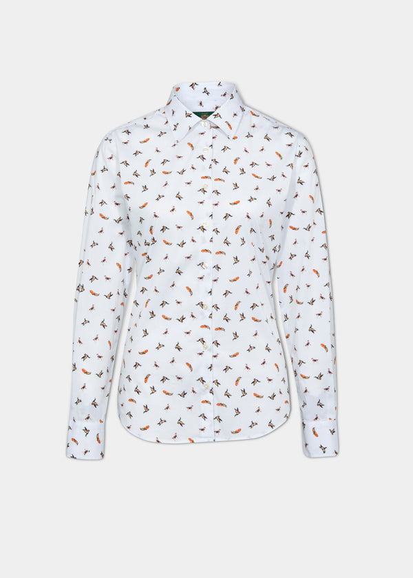 alan paine Lawen Ladies Printed Cotton Shirt - Dog & Duck Design