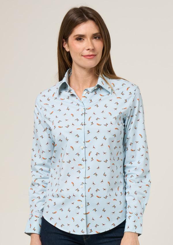 Alan Paine Lawen Ladies Printed Cotton Shirt - Duck Design