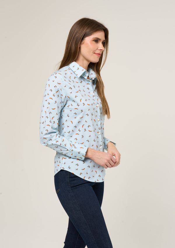 Alan Paine Lawen Ladies Printed Cotton Shirt - Duck Design