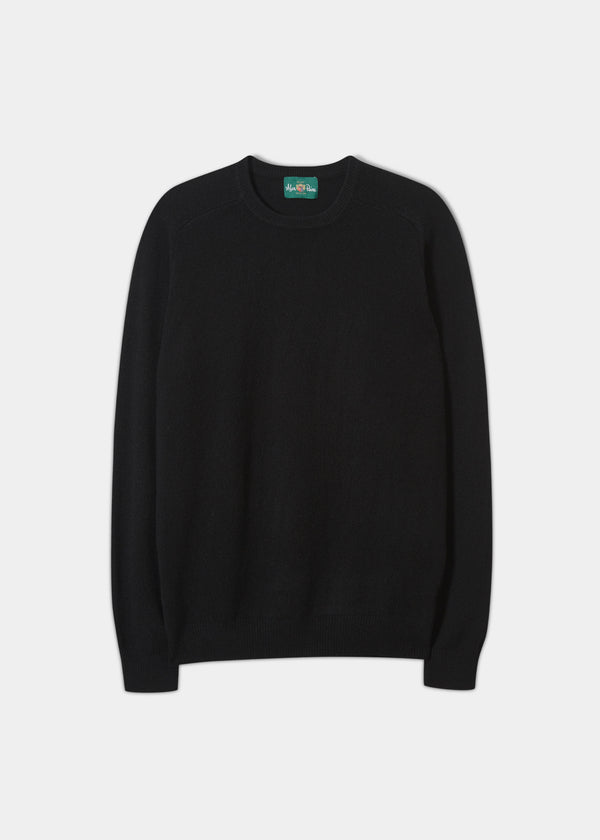 alan paine Lenzie Men's Lambswool Jumper In Black - Regular Fit