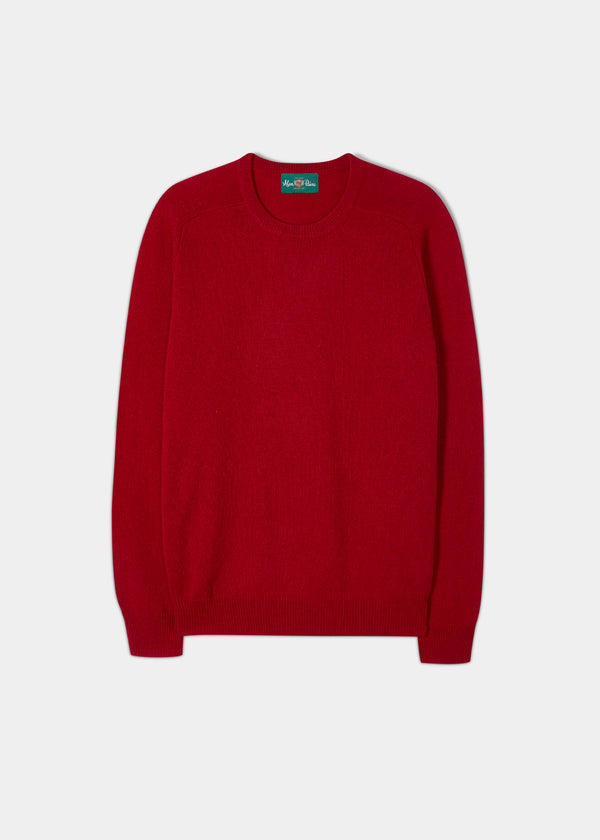 alan paine Lenzie Men's Lambswool Jumper In Dubonnet - Regular Fit