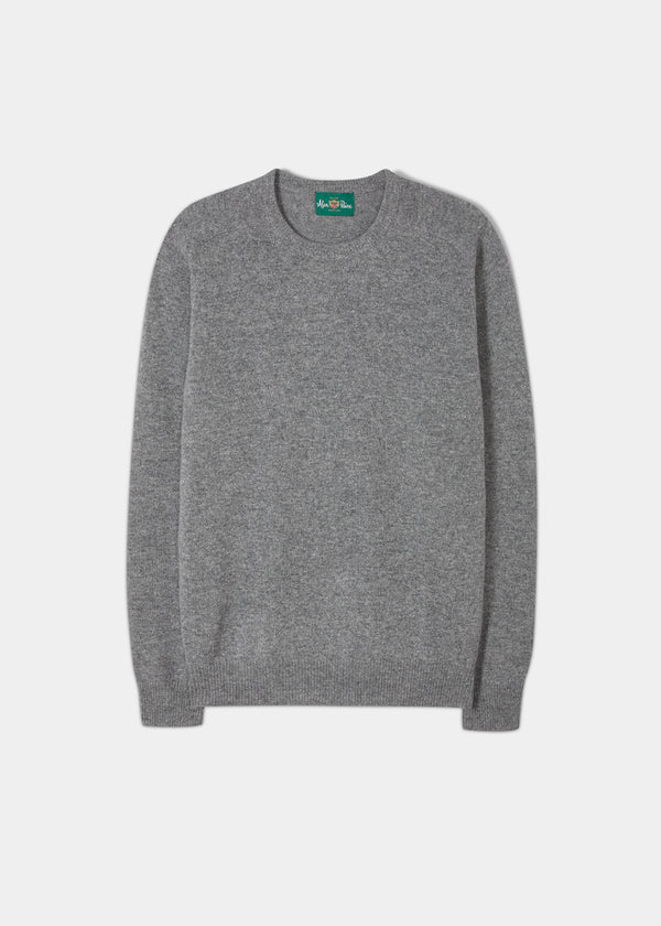 alan paine Lenzie Men's Lambswool Jumper In Grey Mix - Regular Fit