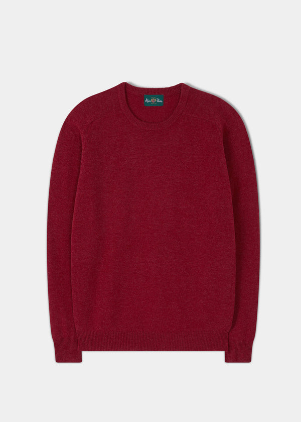 alan paine Lenzie Men's Lambswool Jumper In Poppy - Regular Fit