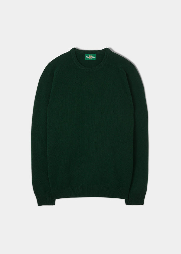 alan paine Lenzie Men's Lambswool Jumper In Tartan Green - Regular Fit