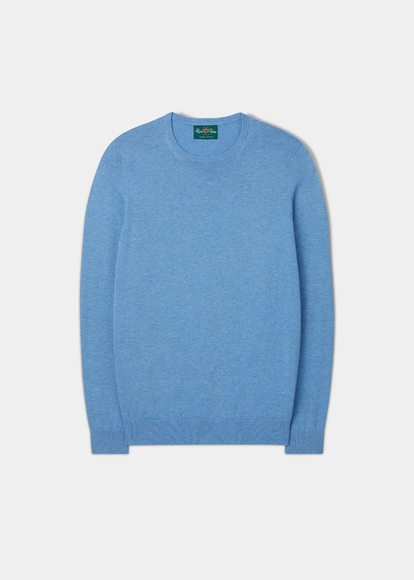 alan paine Leysmill Cotton Cashmere Jumper In Carolina Blue
