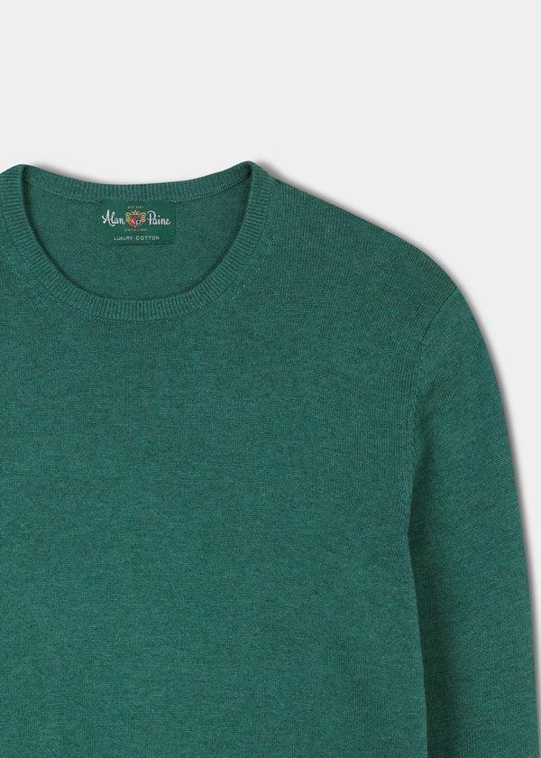 Alan Paine Leysmill Cotton Cashmere Jumper In Moorland
