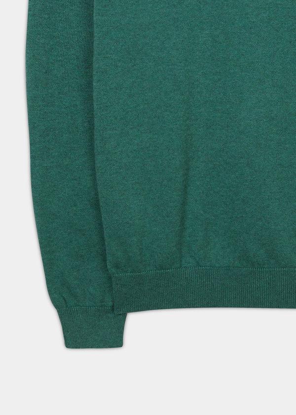 Alan Paine Leysmill Cotton Cashmere Jumper In Moorland