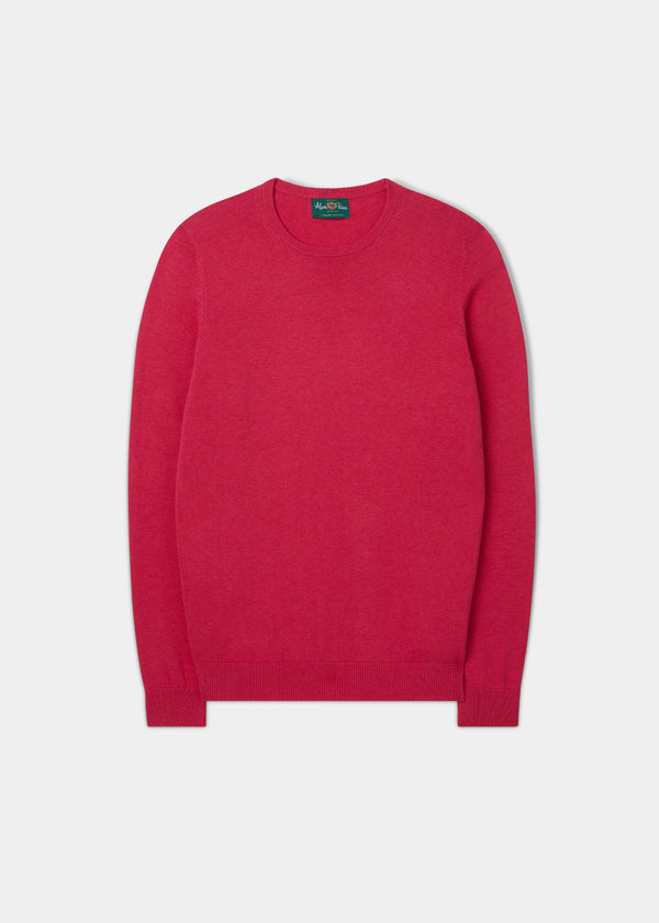 alan paine Leysmill Cotton Cashmere Jumper In Raspberry