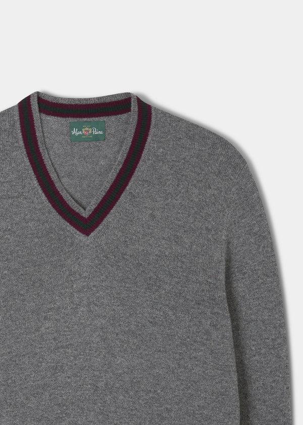 Alan Paine Limited Edition Commemorative Lambswool Sweater In Grey Mix