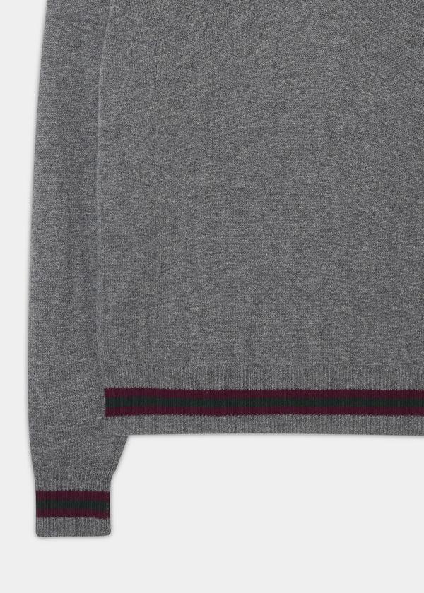 Alan Paine Limited Edition Commemorative Lambswool Sweater In Grey Mix