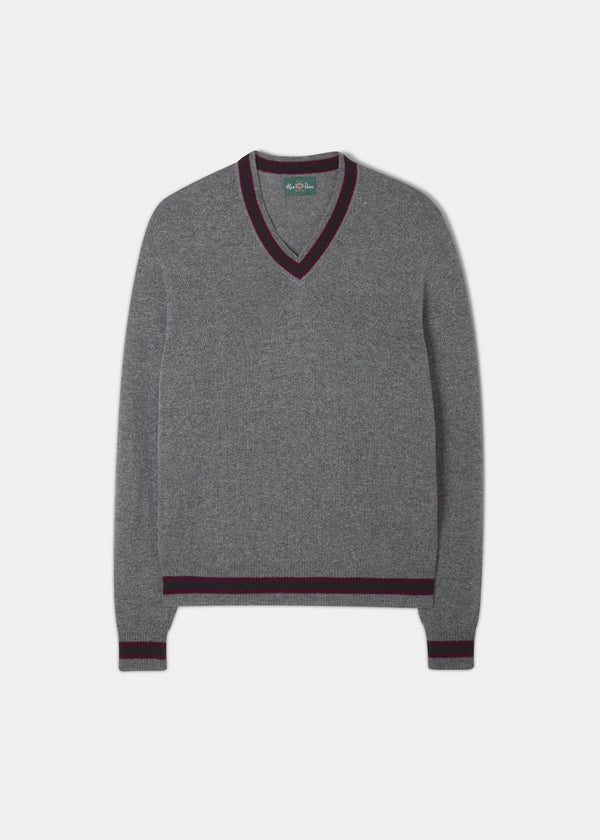 alan paine Limited Edition Commemorative Lambswool Sweater In Grey Mix