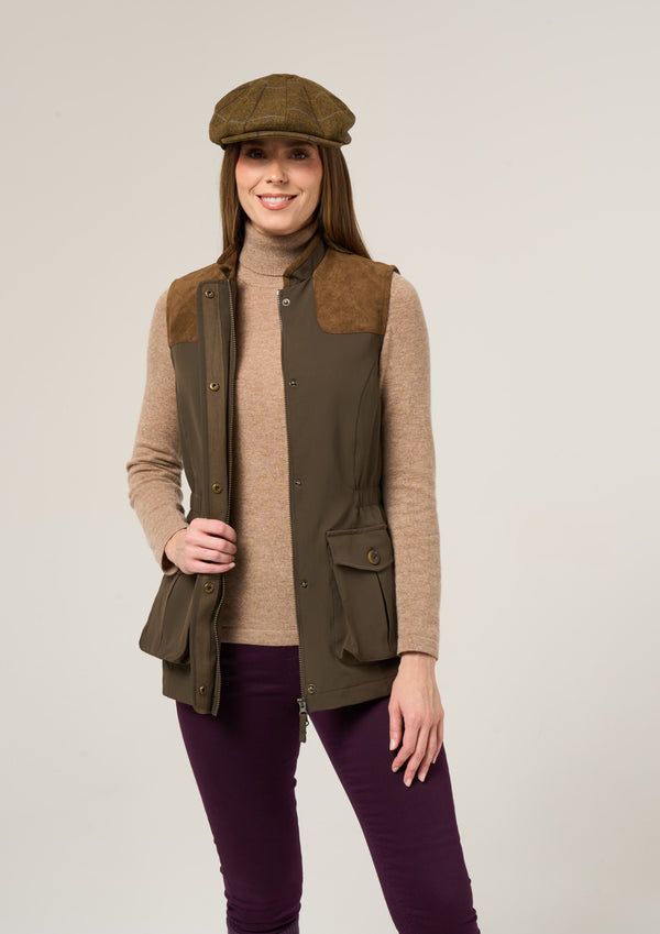 Alan Paine Lockwood Ladies Shooting Waistcoat In Olive