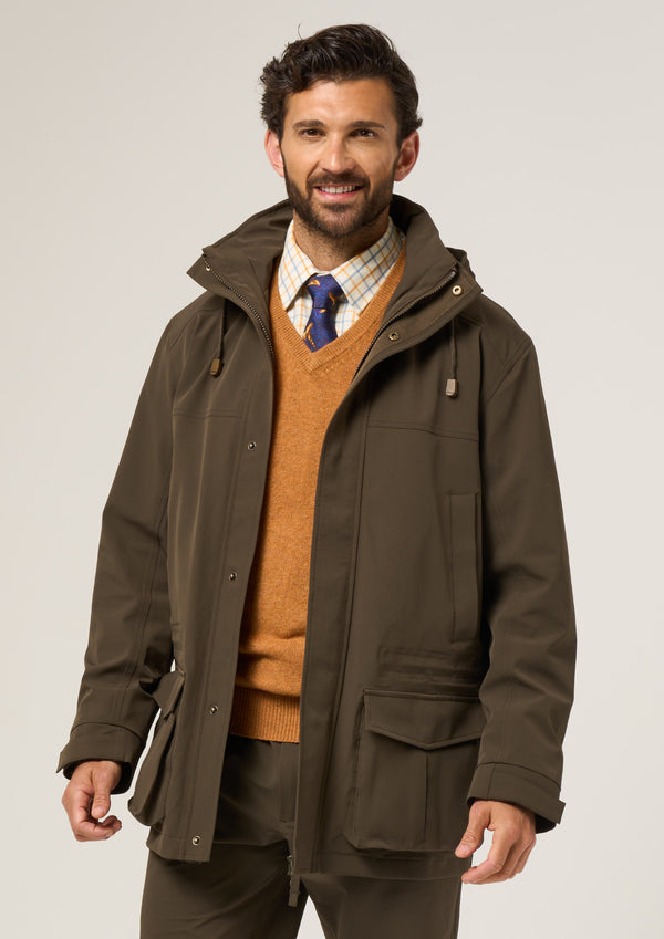 Alan Paine Lockwood Men's Shooting Coat In Olive - Shooting Fit