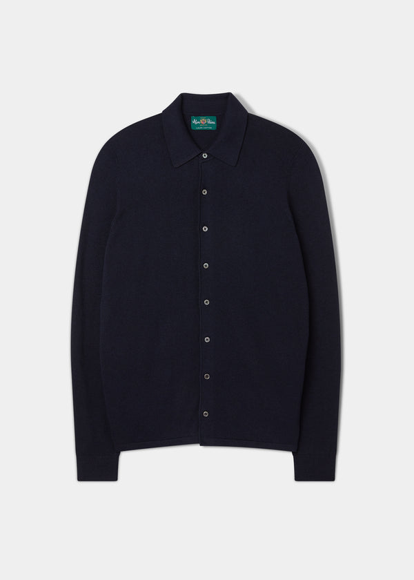 alan paine Medstead Men's Long Sleeve Shirt In Dark Navy