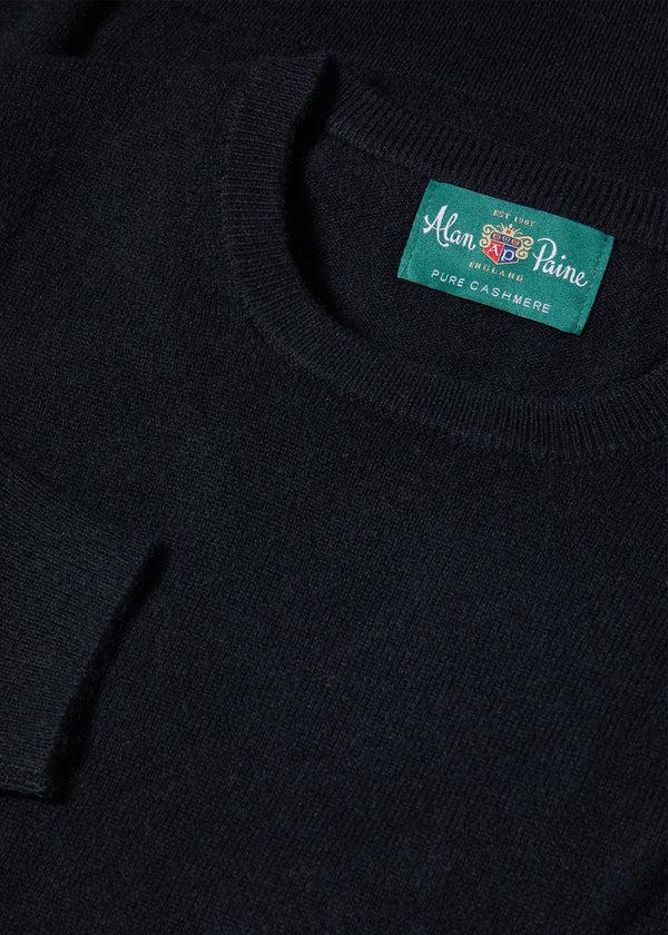 Alan Paine Melfort Cashmere Jumper In Black - Regular Fit
