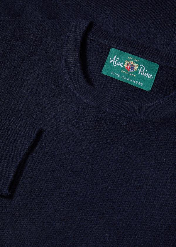 Alan Paine Melfort Cashmere Jumper In Dark Navy - Regular Fit