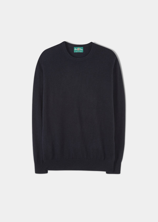 alan paine Melfort Cashmere Jumper in Dark Navy - Regular Fit
