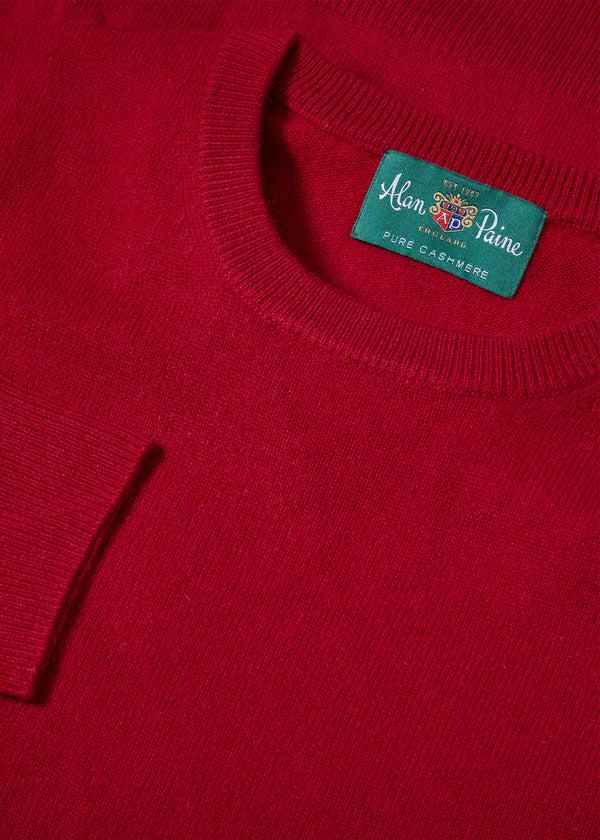 Alan Paine Melfort Cashmere Jumper In Ruby - Regular Fit