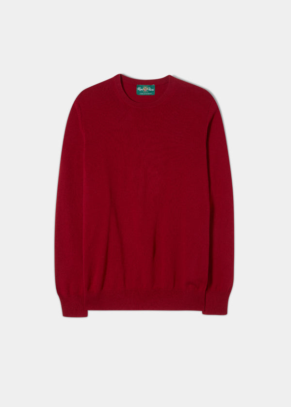 alan paine Melfort Cashmere Jumper in Ruby - Regular Fit