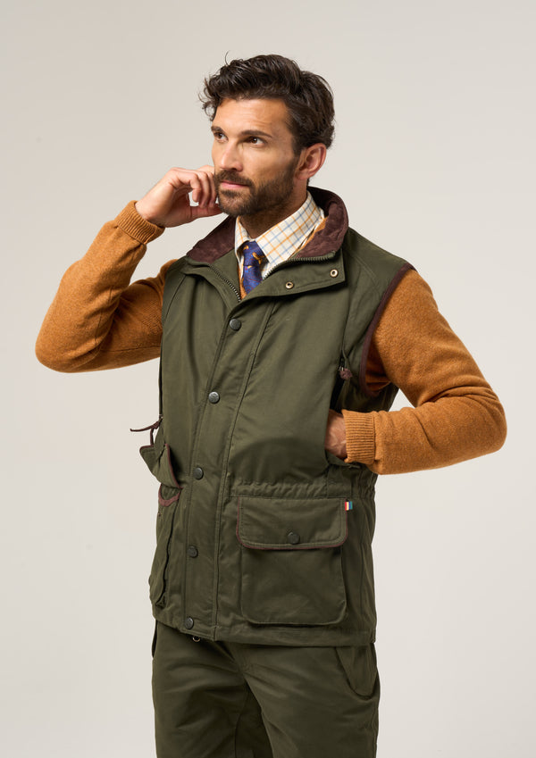 Alan Paine Milwood Men's Olive Waterproof Shooting Waistcoat