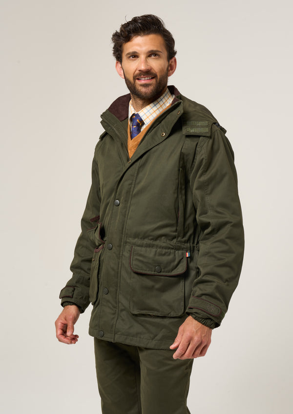 Alan Paine Milwood Men's Waterproof Shooting Coat In Olive - Shooting Fit
