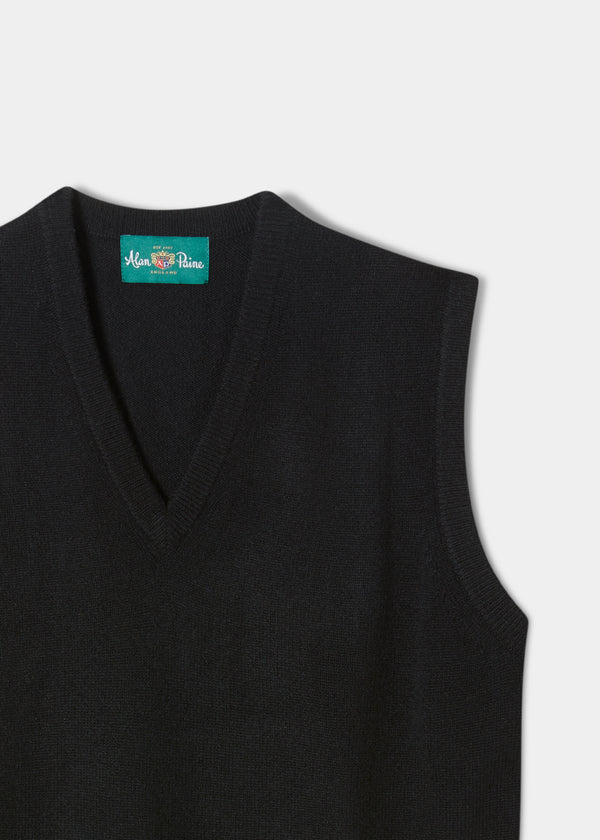 Alan Paine Norfolk Men's Lambswool Slipover In Black - Classic Fit