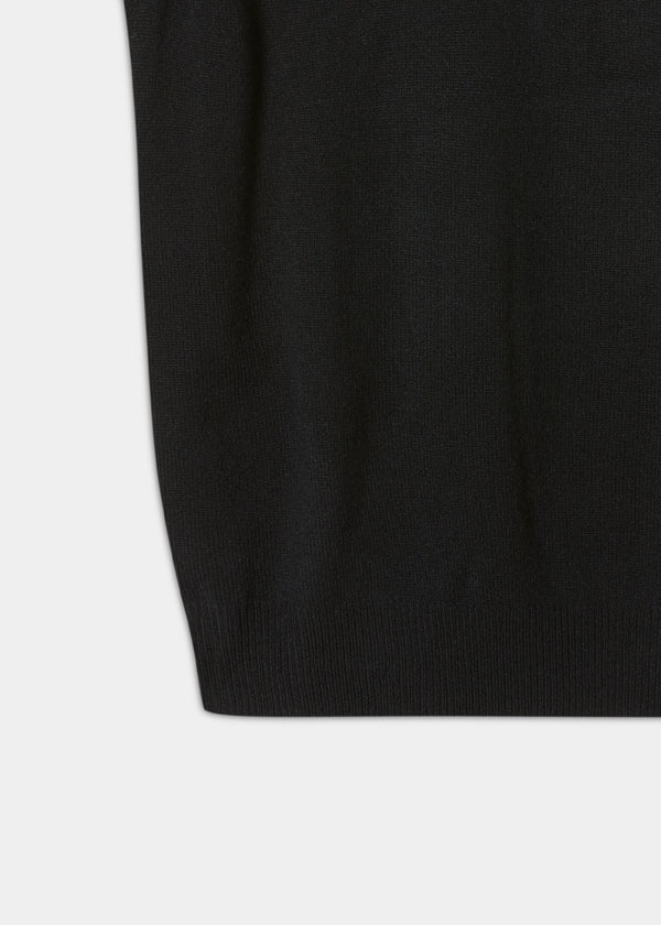 Alan Paine Norfolk Men's Lambswool Slipover In Black - Classic Fit
