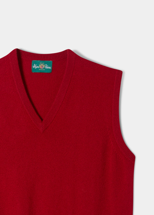 Alan Paine Norfolk Men's Lambswool Slipover In Dubonnet - Classic Fit