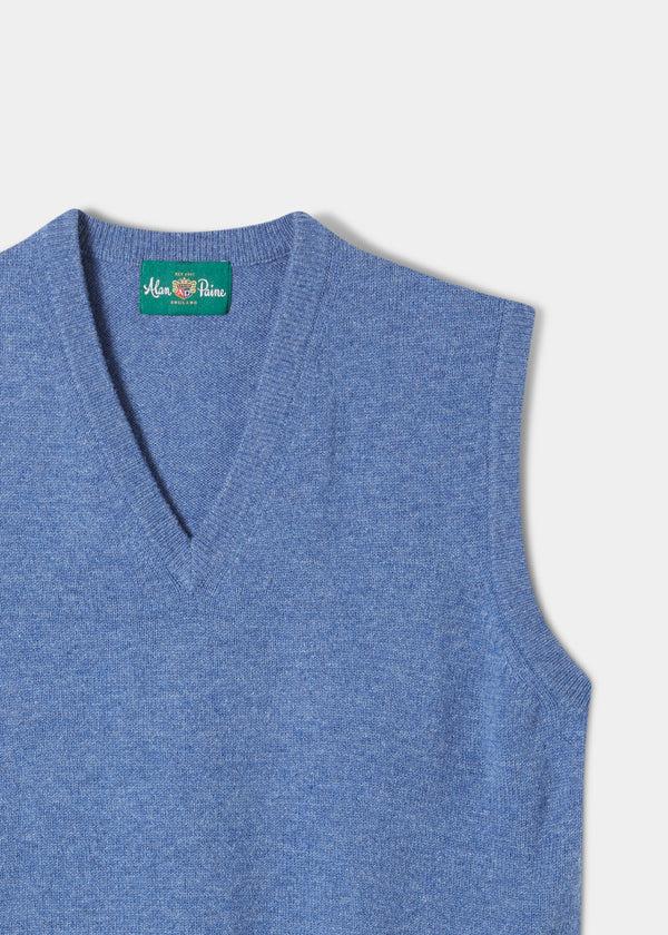 Alan Paine Norfolk Men's Lambswool Slipover In Jeans - Classic Fit