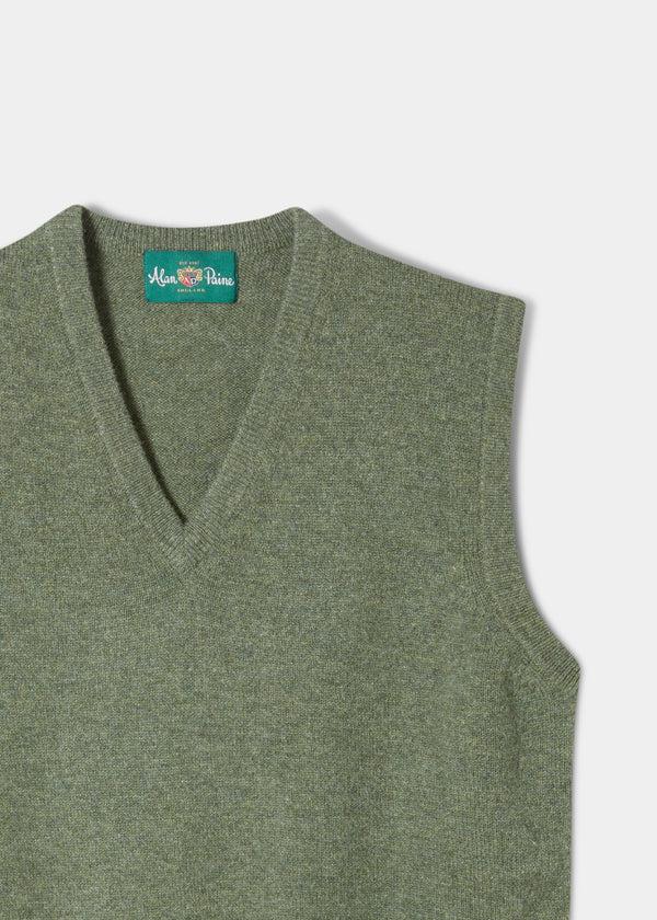 Alan Paine Norfolk Men's Lambswool Slipover In Landscape - Classic Fit