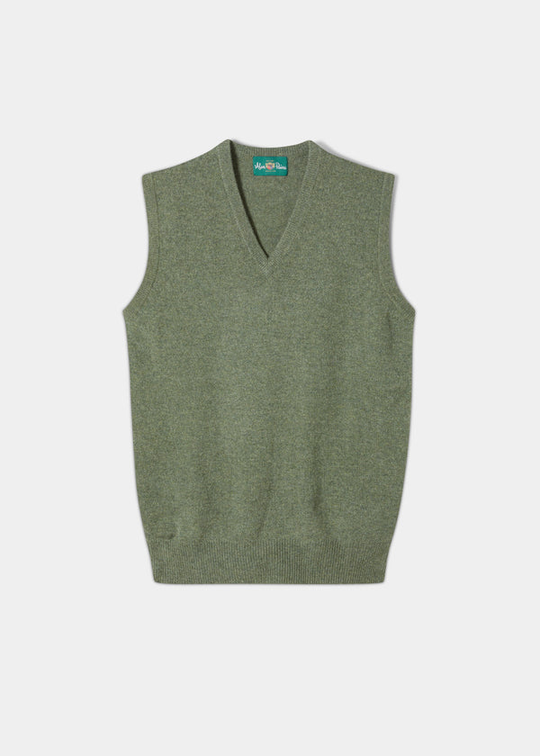 alan paine Norfolk Men's Lambswool Slipover in Landscape - Classic Fit