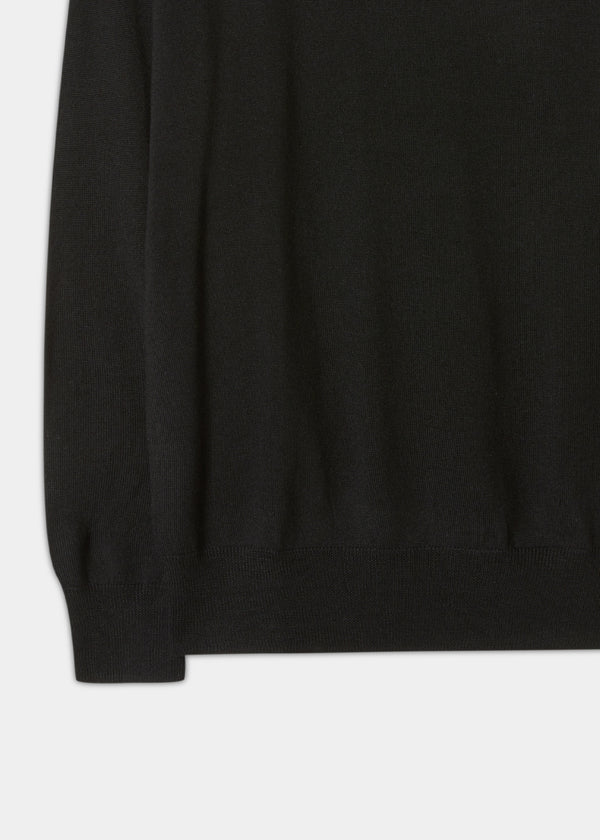 Alan Paine Radstone Men's Merino Wool Jumper In Black - Regular Fit
