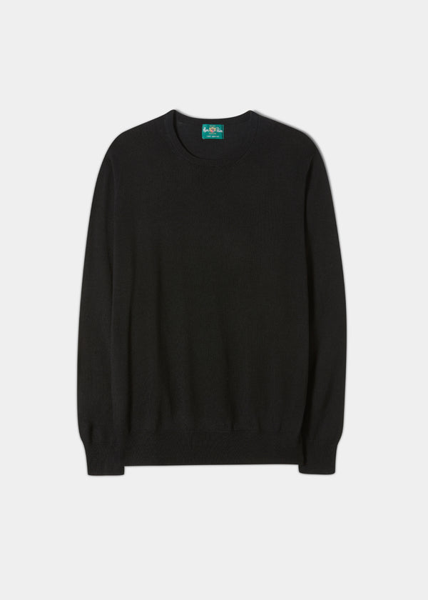 alan paine Radstone Men's Merino Wool Jumper in Black - Regular Fit