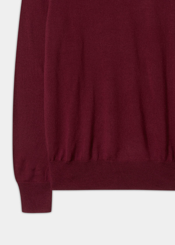 Alan Paine Radstone Men's Merino Wool Jumper In Bordeaux - Regular Fit