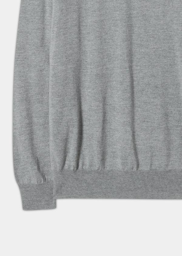 Alan Paine Radstone Men's Merino Wool Jumper In Grey Mix - Regular Fit